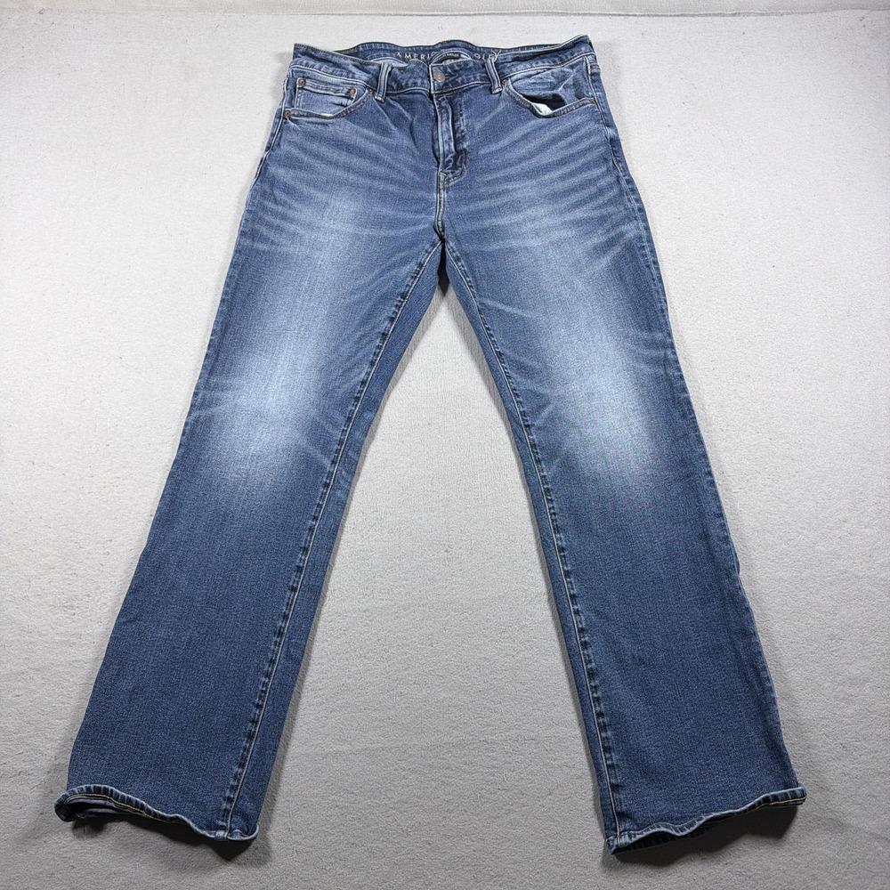 American Eagle Jeans Mens 36x32 Blue Original Bootcut Next Level Airflex Stretch